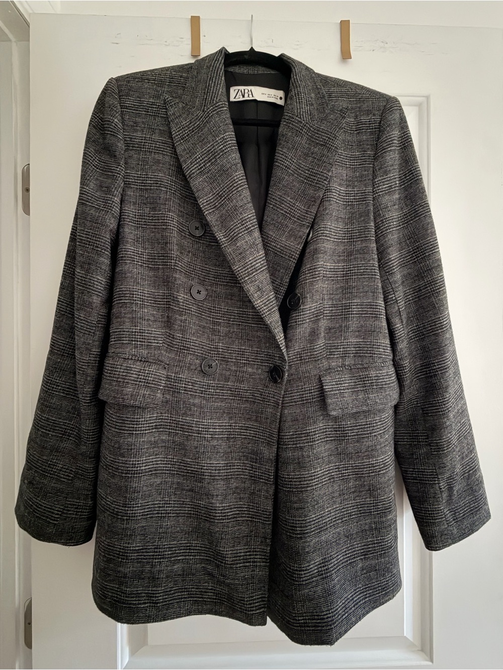 Zara grey wool double breasted blazer
